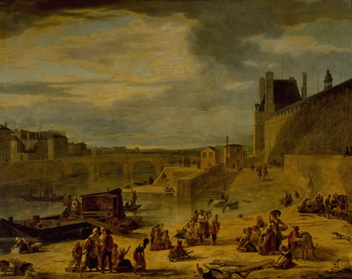 La Grande Galerie du Louvre et le pont Royal, vus du port Saint-Nicolas