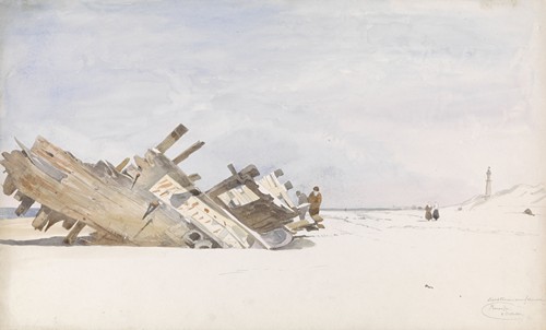 Wrakhout op het strand van Renesse te Schouwen-Duivenland