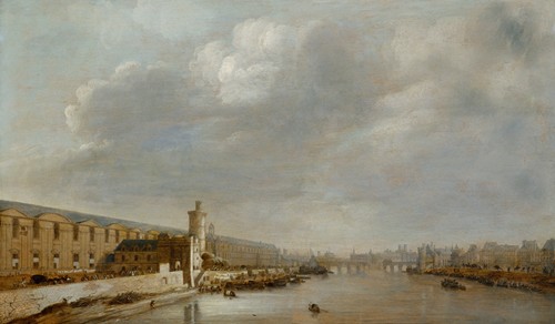La Grande Galerie du Louvre avec la porte Neuve et la tour de Bois