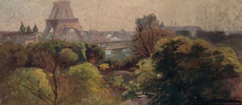 La Tour Eiffel, vue du jardin Delessert (1903)