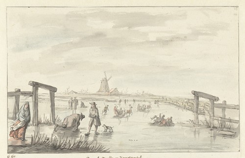 Wintergezicht te Boom, van het Zwarte Water bij Zwolle