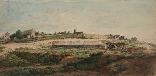 La Butte et les moulins de Montmartre, face nord