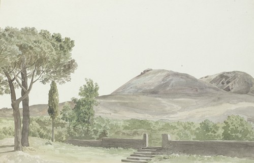 Gezicht op de Monto Rosso bij het klooster San Nicolo d’Arena dichtbij de plaats Nicolosi