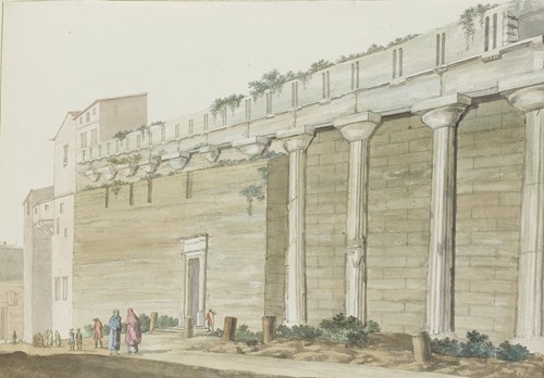 Gezicht op oude Minerva tempel op eiland Syracuse