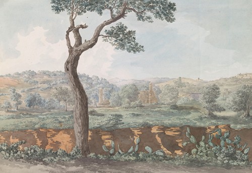Ruïne van Castor en Pollux tempel binnen muren van oude Agrigento