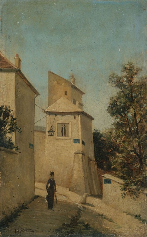 La rue du Mont-Cenis, à l’angle de la rue Saint-Vincent, à Montmartre, 18ème arrondissement