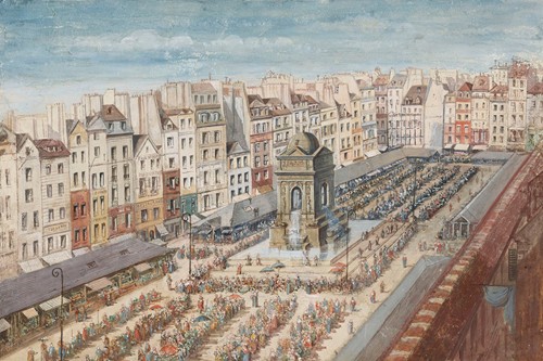 La place et la fontaine des Innocents avant la construction des Halles centrales