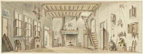 Ontwerp voor een toneeldecor voor de Vlaamse opera Het Kapertje