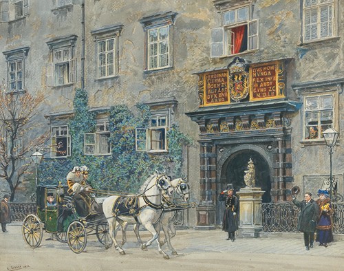 The Departure of Emperor Francis Joseph, near the Schweizertor in Hofburg residence