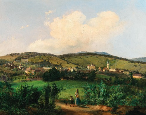 Vienna, a View of the Church and Barracks in Mauer seen from Lange Gasse