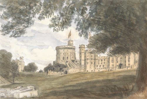 Windsor Castle View, King George IV Gate and the Round Tower, July 28, 1832