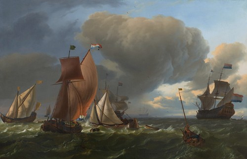 The Man-o’-War ‘Bruinvisch’ and Other Ships in Rough Sea