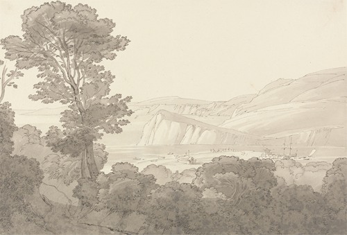 View from a Wood, Overlooking the River and Hills at Teignmouth, Devon