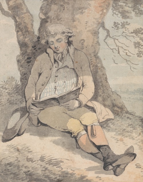P. Wilkinson Esq. Sitting Under the Shade of an Oak Learning to Whistle