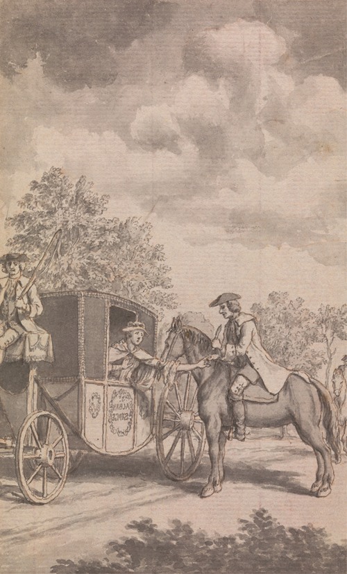 An Illustration to the Newgate Calendar; Raby Finding a Woman’s Ring Difficult to Be Pulled Off, Cut Off Her Finger, Near Finchley
