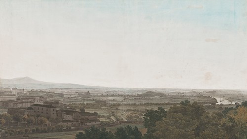 A panoramic view of Rome from the Aventine Hill towards the South