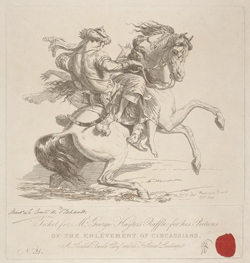 Ticket for Mr. George Hayter’s Raffle for his Pictures of the Enlevement of Circassians, a Kurdish Bandit Chief, and an Historical Landscape