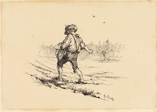 Der Monat März (Sähmann auf dem Feld, aus der Zeit des Siegfrid-Kalenders)