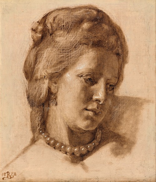 Queen Caroline Mathilda (study for the 1873 work; Scene from Christian VII’s Court) ( 1872)