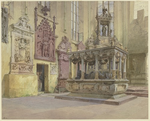 Blick auf das Grabmal des Grafen Ludwig von Löwenstein-Wertheim und seiner Frau Anna in der Stiftskirche St. Marien in Wertheim