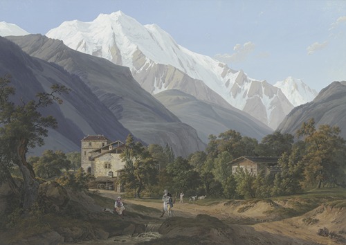 Vue de St. Gervais, de l’Aiguille blance, & du bon homme