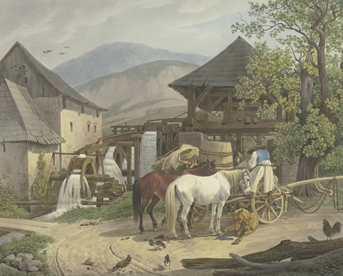 Schneid- und Mahlmühle im Stickelberger Tal unweit der Wienerischen Neustadt an der ungarischen Grenze