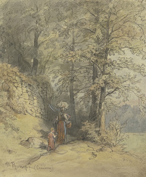 Partie vom Weg über die Eichen unterhalb des Philosophenwegs im Tal bei Kronberg