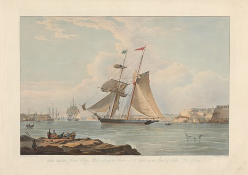 The Mary, Joshua Collings, Master, Entering the Harbour of La Valletta, in the Island of Malta, Dec. 5, 1835