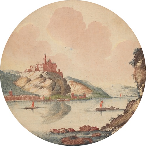 Gezicht op Kasteel Rheinfels aan de Rijn