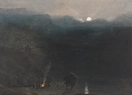 Mauritius – Moonlight, with Charcoal Burners Fire in the Black River Gorge