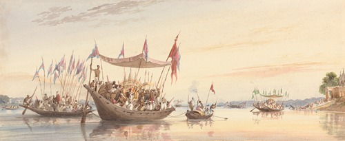 Isherah – Water Procession of the Image of Doorga Previous to Her Immersion at Sunset
