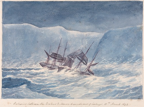 Collision Between the Erebus & Terrror to Windward of Icebergs, 13th March 1842