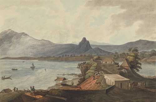 Padre’s Rock and Sugar Loaf Mountain from Bencooler, Sumatra, 1799