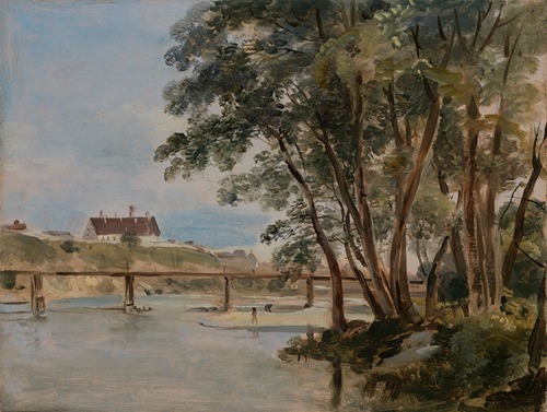 Blick von der Praterinsel über die Isar zum Siechenhaus auf dem Gasteig