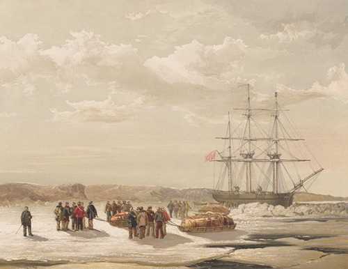 Sledge-Party leaving H.M.S. Investigator, in Mercy Bay, under command of Lieutenant Gurney Cresswell, April 15, 1853