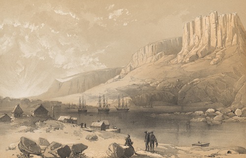 The Arctic Squadron in Leevly Harbour, Island of Disco, West Coast of Greenland