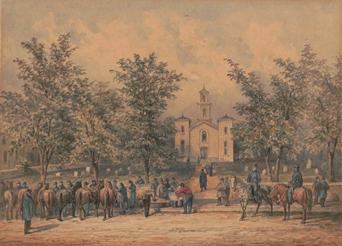 Sketches with Co. B, 8th Reg. Pa. Ma. under the officers of the Southwark Gaurd breakfasting the regulars