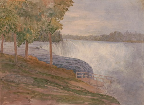 First sight of falls of Niagara before descending the ferry stairs, Wednesday July 22nd 1846