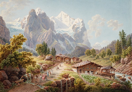 Ansicht des Rosenlauigletschers mit Wellhorn und Wetterhorn