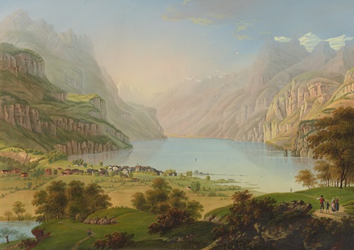 Brunnen, von Norden und Urnersee gegen Flüelen