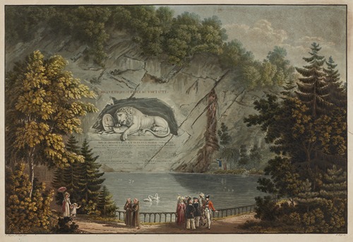 Vue du monument érigé à Lucerne à la mémoire des Suisses du X Aoust 1792