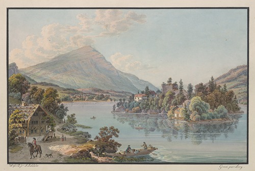 Vue de l’Isle de Schwanau, sur le Lac de Lowerz