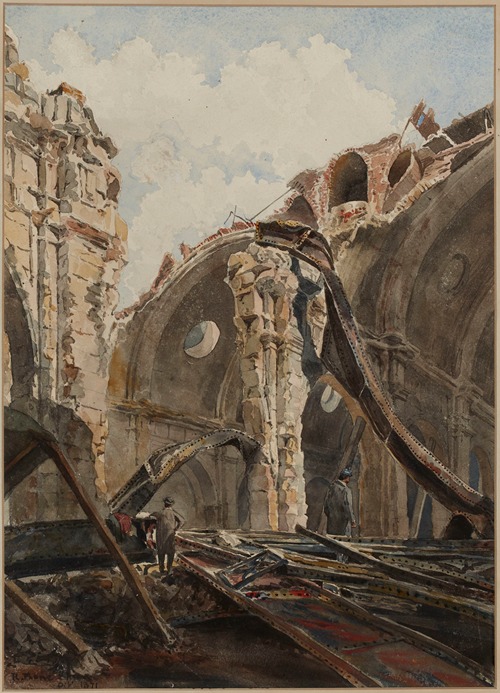 Le Palais de Justice après l’incendie de 1871