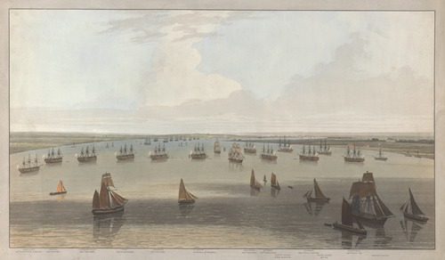 A View of the Firgates Stationed in the Hope under the Command of the Elder Brethren of the Trinity House