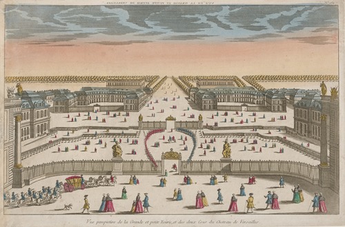 Perspective view of the Large and small Stables, and the two Stable yards of the Versailles Palace