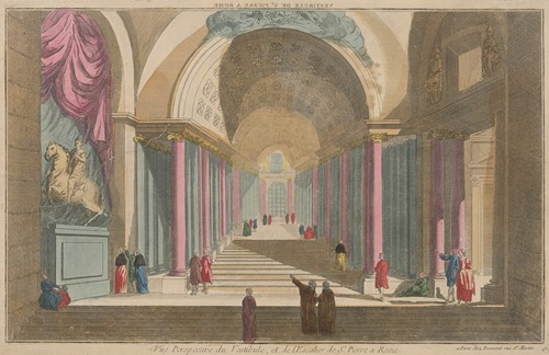 Perspective View of the Vestibule and of the Staircase of St. Peter’s, in Rome