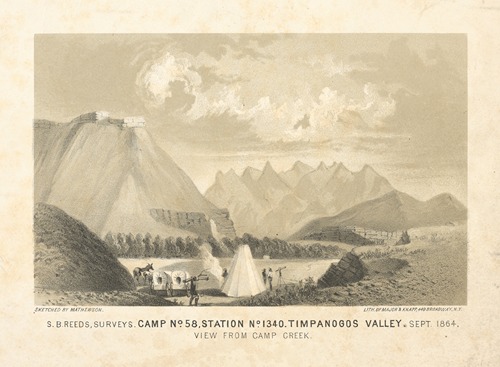 Camp No. 58, Station No. 1340. Timpanogos Valley. View from Camp Creek.