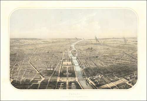 View of Paris from the top of the Arc de Triomphe