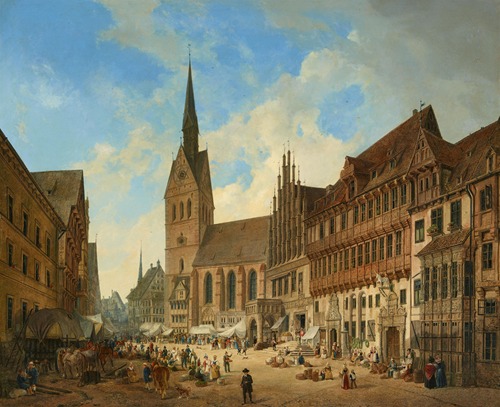Blick durch die Köbelingerstraße auf die Marktkirche in Hannover