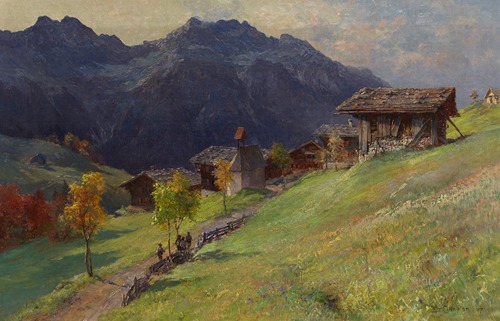 Gerstruben vom Dietersbacher Tal kommend mit Blick auf den Himmelschrofen